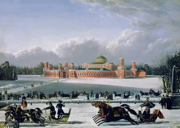 Sleigh Race at the Petrovsky Park in Moscow, 1848